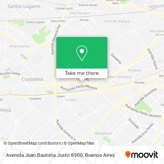 Mapa de Avenida Juan Bautista Justo 8900