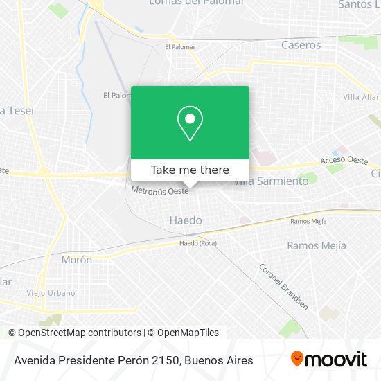 Mapa de Avenida Presidente Perón 2150