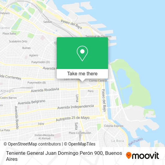 Mapa de Teniente General Juan Domingo Perón 900