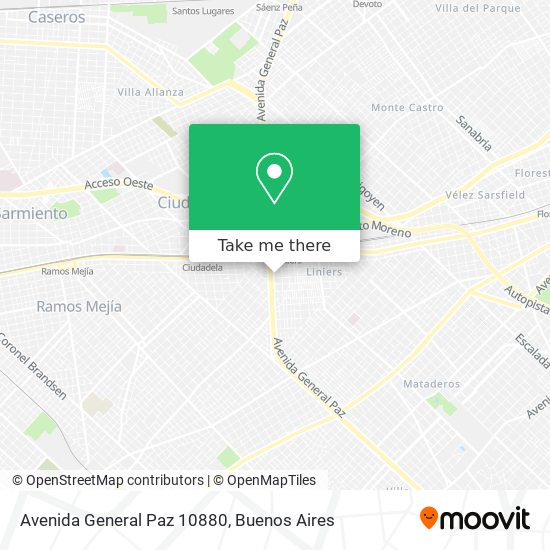 Avenida General Paz 10880 map