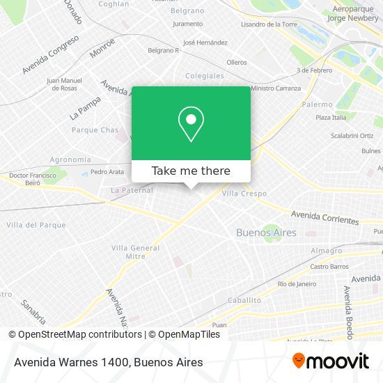 Avenida Warnes 1400 map