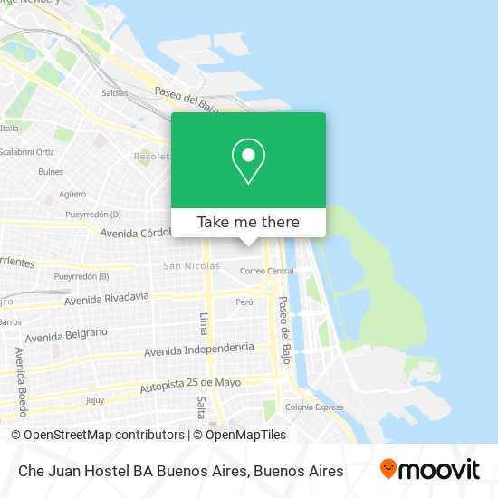 Mapa de Che Juan Hostel BA Buenos Aires