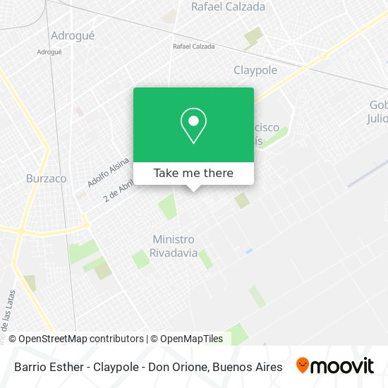 Barrio Esther - Claypole - Don Orione map