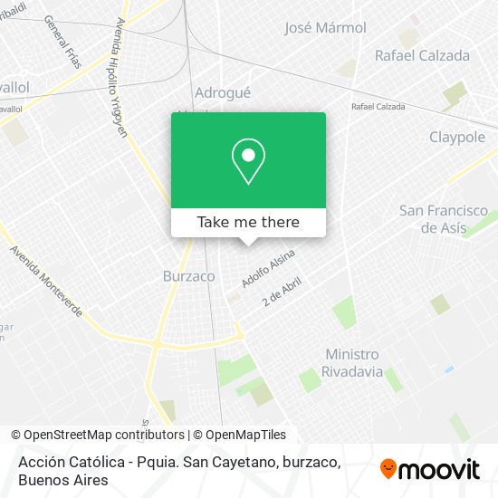 Acción Católica - Pquia. San Cayetano, burzaco map