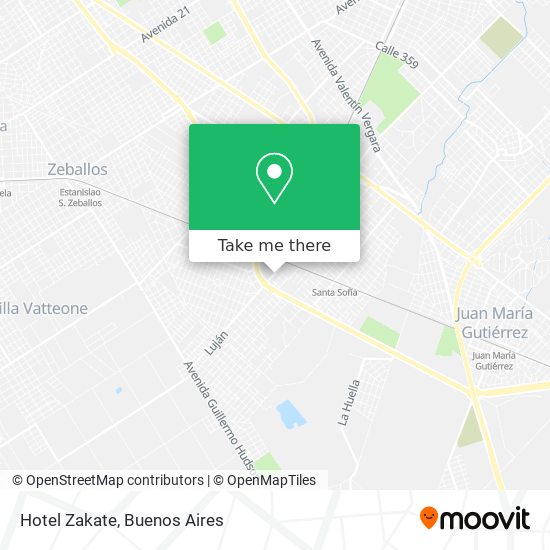 Hotel Zakate map