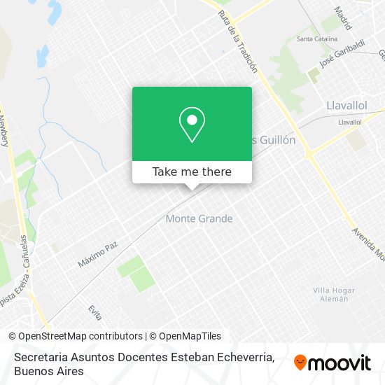 Mapa de Secretaria Asuntos Docentes Esteban Echeverria