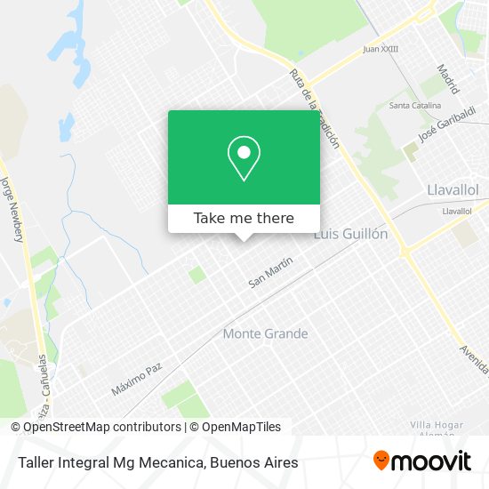 Mapa de Taller Integral Mg Mecanica