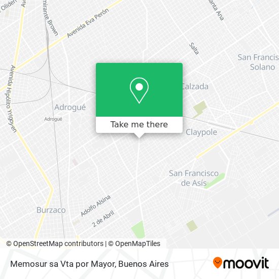 Memosur sa Vta por Mayor map