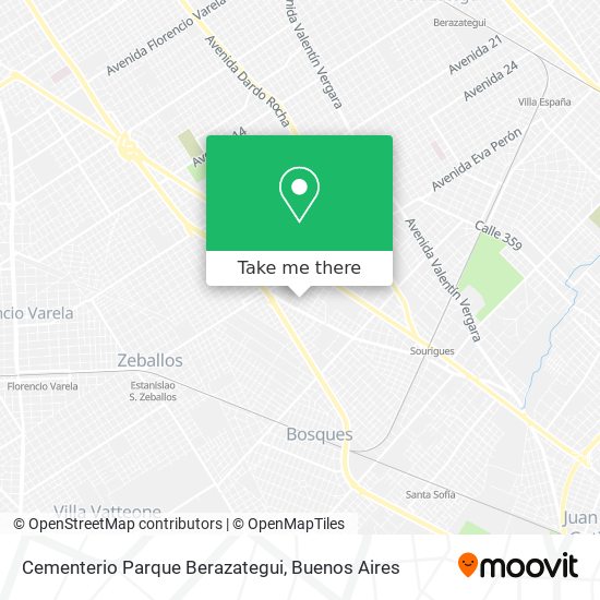 Mapa de Cementerio Parque Berazategui