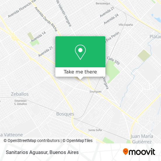 Sanitarios Aguasur map