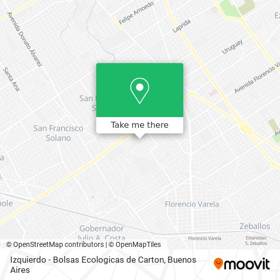 Mapa de Izquierdo - Bolsas Ecologicas de Carton