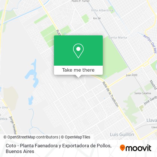 Coto - Planta Faenadora y Exportadora de Pollos map