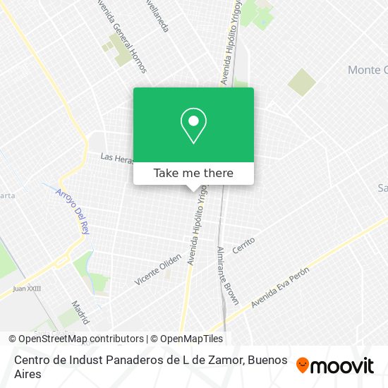 Mapa de Centro de Indust Panaderos de L de Zamor