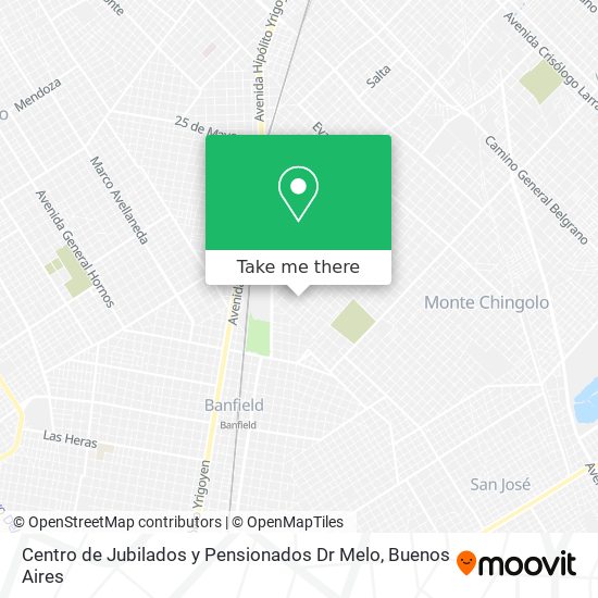 Centro de Jubilados y Pensionados Dr Melo map