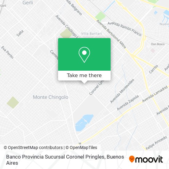 Banco Provincia Sucursal Coronel Pringles map