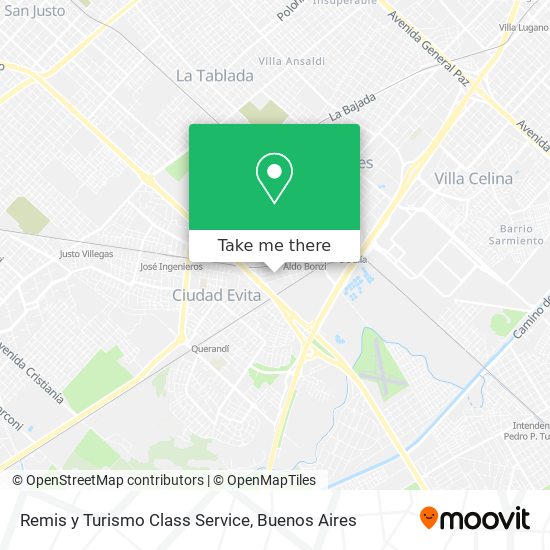 Mapa de Remis y Turismo Class Service
