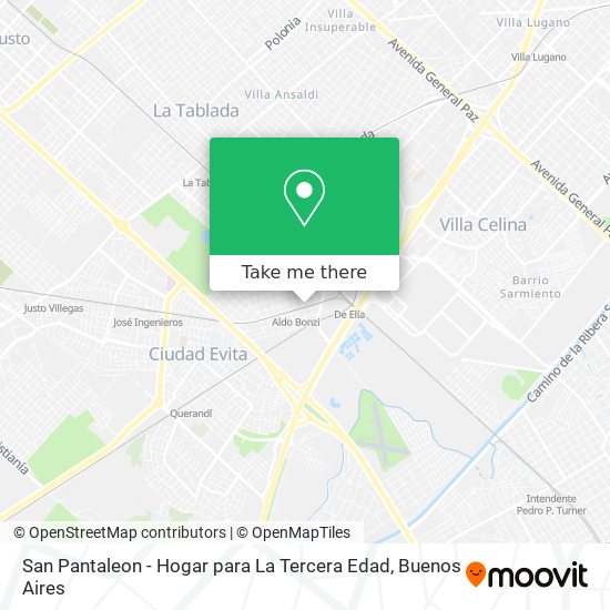 Mapa de San Pantaleon - Hogar para La Tercera Edad