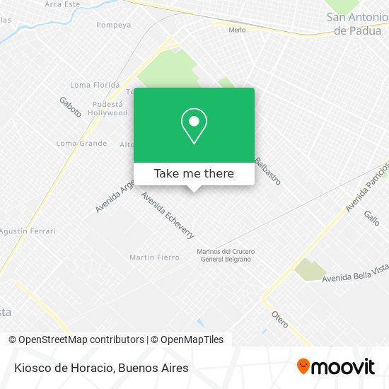 Mapa de Kiosco de Horacio