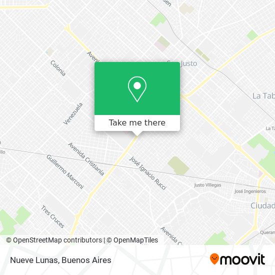 Nueve Lunas map