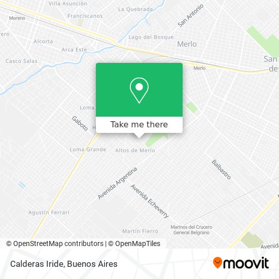 Calderas Iride map