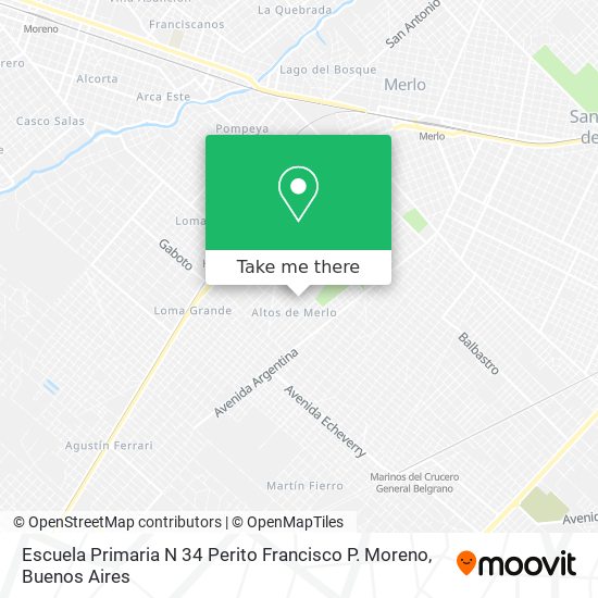 Escuela Primaria N 34 Perito Francisco P. Moreno map