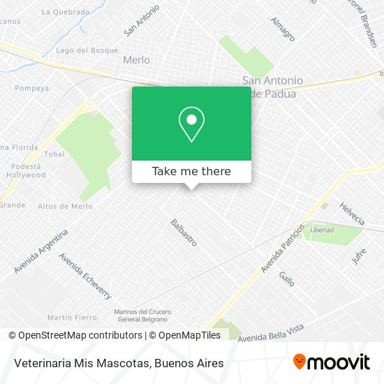 Mapa de Veterinaria Mis Mascotas