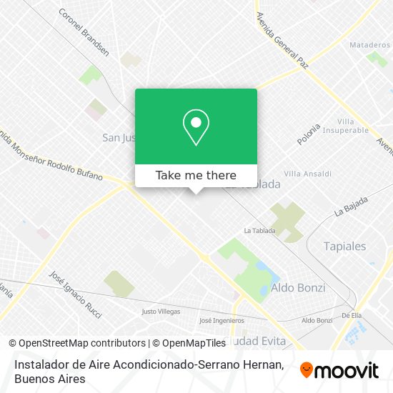 Mapa de Instalador de Aire Acondicionado-Serrano Hernan