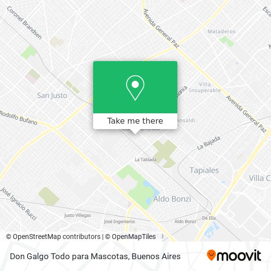 Mapa de Don Galgo Todo para Mascotas