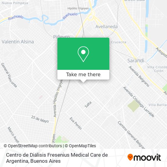 Centro de Diálisis Fresenius Medical Care de Argentina map