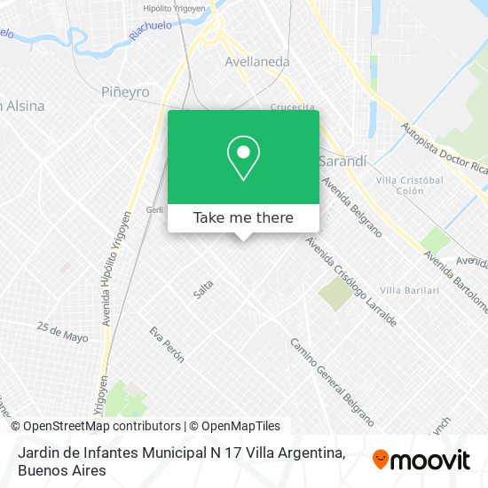 Mapa de Jardin de Infantes Municipal N 17 Villa Argentina