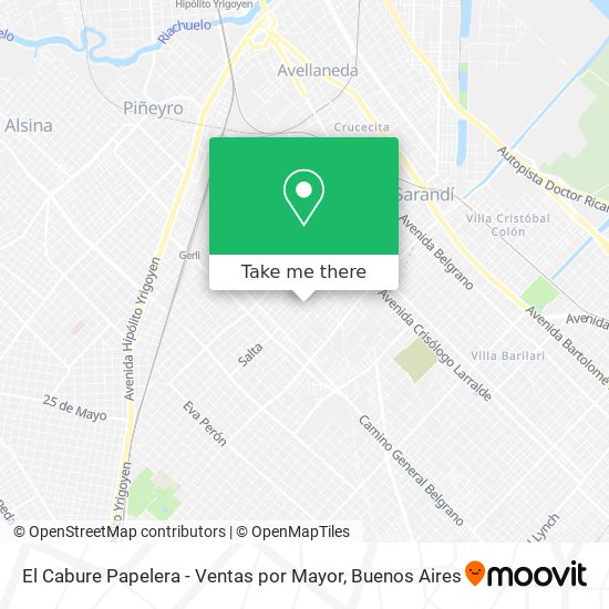 Mapa de El Cabure Papelera - Ventas por Mayor