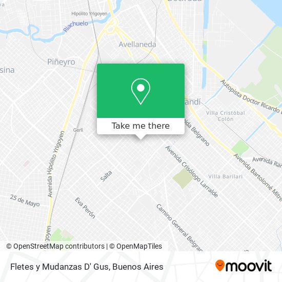Mapa de Fletes y Mudanzas D' Gus