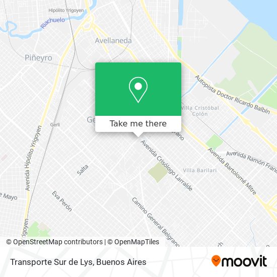 Mapa de Transporte Sur de Lys