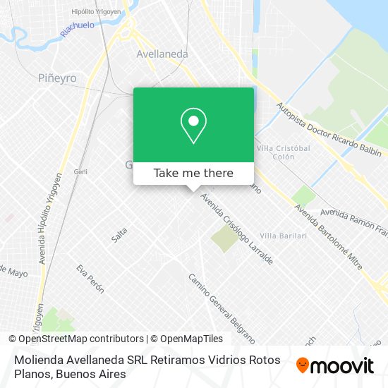 Molienda Avellaneda SRL Retiramos Vidrios Rotos Planos map