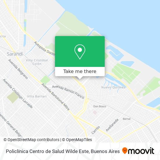 Policlínica Centro de Salud Wilde Este map