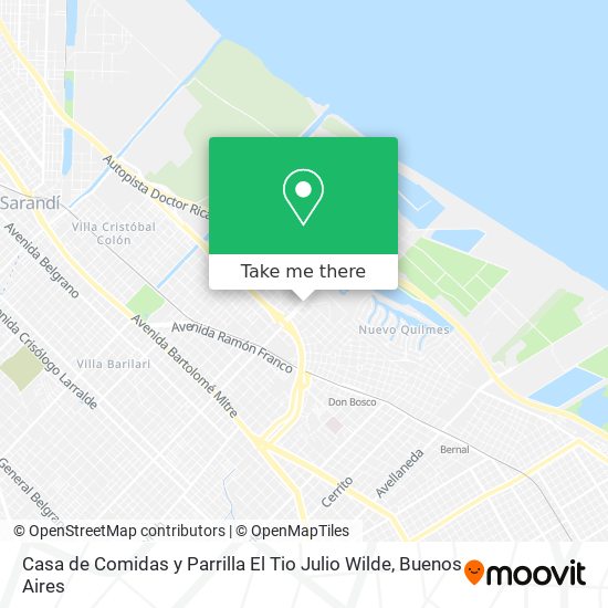 Mapa de Casa de Comidas y Parrilla El Tio Julio Wilde