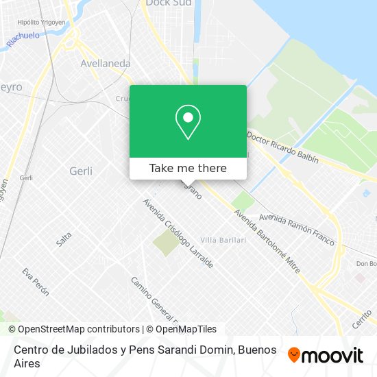 Centro de Jubilados y Pens Sarandi Domin map