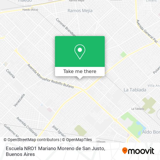 Escuela NRO1 Mariano Moreno de San Justo map