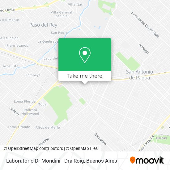 Laboratorio Dr Mondini - Dra Roig map