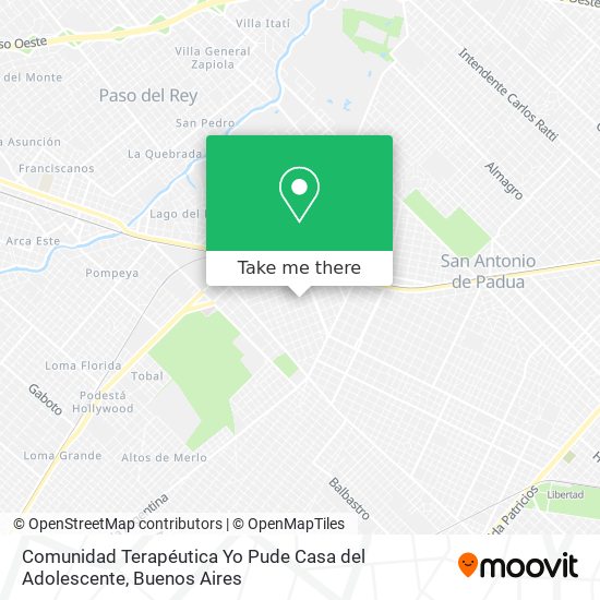 Comunidad Terapéutica Yo Pude Casa del Adolescente map