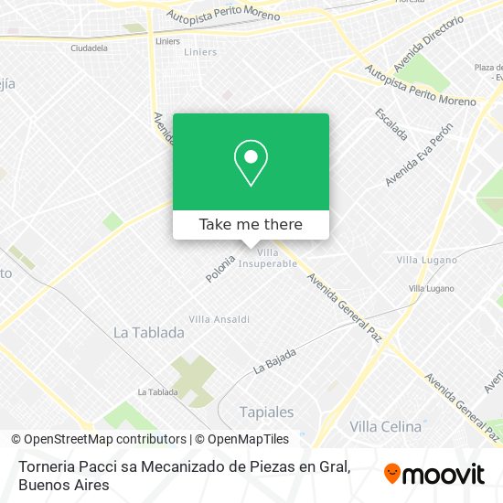 Torneria Pacci sa Mecanizado de Piezas en Gral map