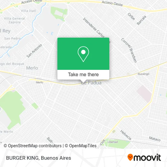 Mapa de BURGER KING