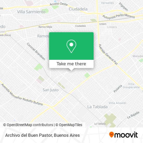 Archivo del Buen Pastor map