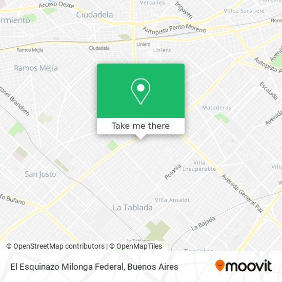 Mapa de El Esquinazo Milonga Federal