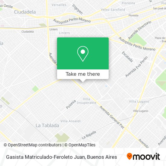 Gasista Matriculado-Feroleto Juan map