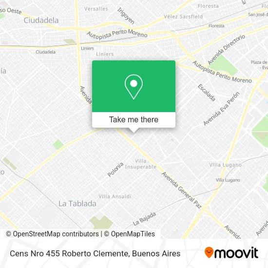 Mapa de Cens Nro 455 Roberto Clemente