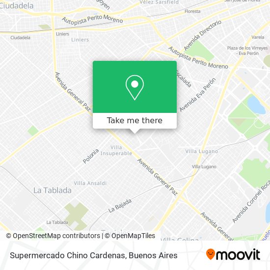 Mapa de Supermercado Chino Cardenas