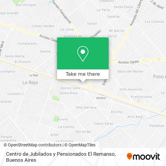 Mapa de Centro de Jubilados y Pensionados El Remanso