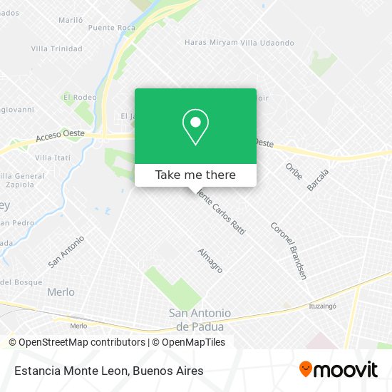 Estancia Monte Leon map