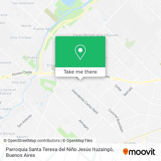 Parroquia Santa Teresa del Niño Jesús Ituzaingó map